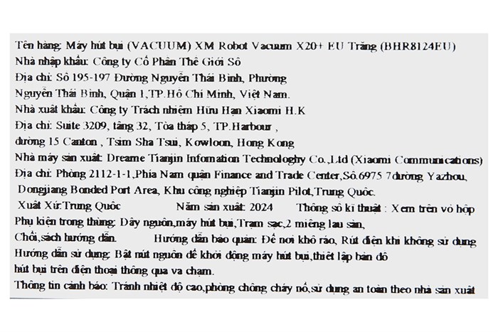 Robot hút bụi lau nhà Xiaomi X20+ BHR8124EU